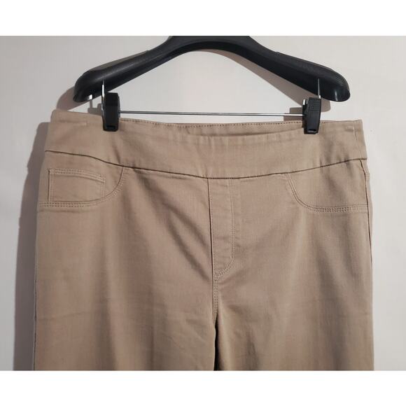 Chicos Womens Pull On Stretch Jeggings Skinny Jeans Size 1 8R Khaki Neutral - Picture 3 of 9